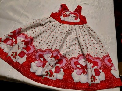 Valentine Cat Dress Size 5-6 Girls Handmade 