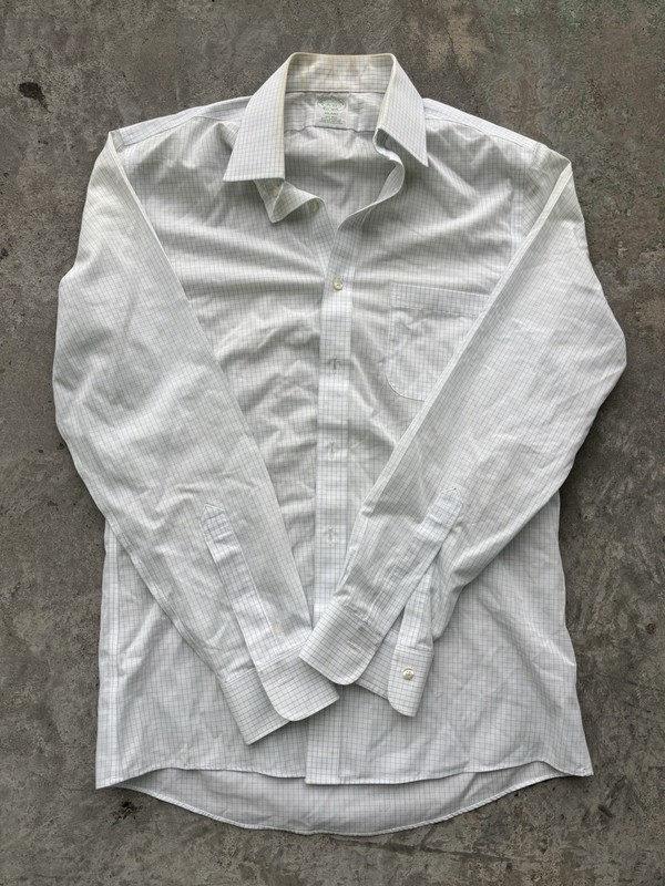 Brooks Brothers Milano Non-Iron Supima Cotton Checkered Dress Shirt Men’s 15-33
