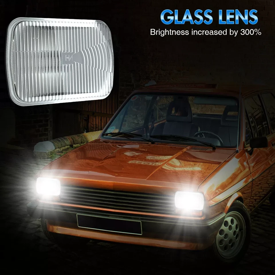 Par de faros LED cromados para Honda 1982-1985 Civic 1986-1989 Accord 7X6" 5X7 Foto 3 de 4