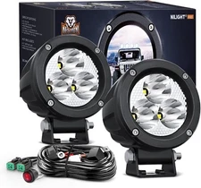 Nilight 3Inch Round Motorcycle Led Light Pods 2PCS Spot Led Fog Light 1550LM