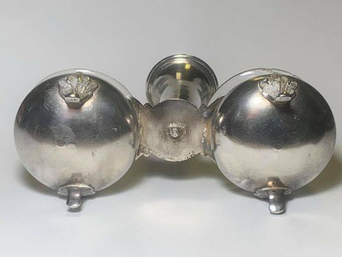 Antique European Silver Double Salt Dish - Picture 7 of 9