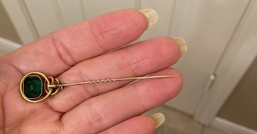 Beautiful Antique Victorian Nouveau 18k 14k Gold Snake Stick Pin - 第 7/11 張圖片