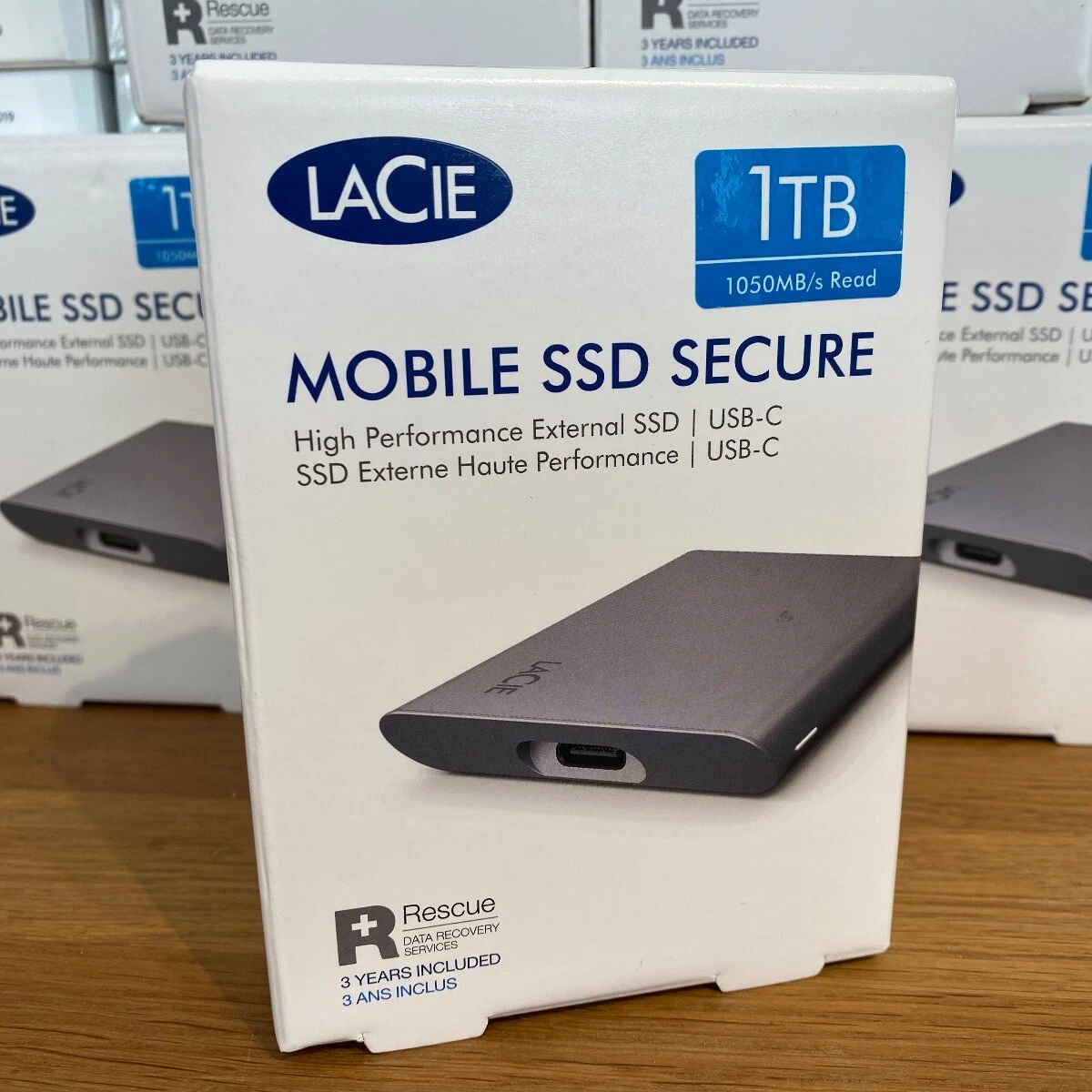 Lacie 1TB SSD Mobile Drive Secure USB-C High Performance External