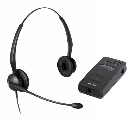 GN Netcom GN2125-NC DUO Headband Telephone QD Headset + Jabra Link 850 Amplifier