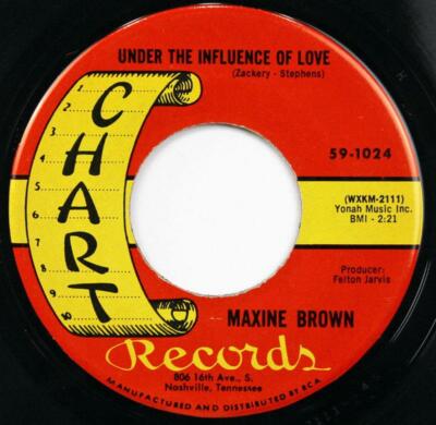 Maxine Brown, Never Love Again - Under the Influence of Love, Chart 59-1024