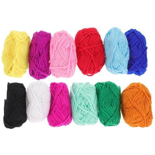 12 Pcs Bulk Yarn Kit Acrylic Thread Child Woven Cloth Line Woolen