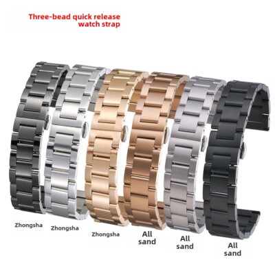 Quick Release 3 Bead Stainless Steel Watch Band Strap 16 18 20 21 22 23 24 26mm