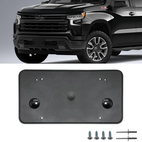 Front License Plate Mount Tag Bracket Frame For 2022-2025 Chevy Silverado 1500