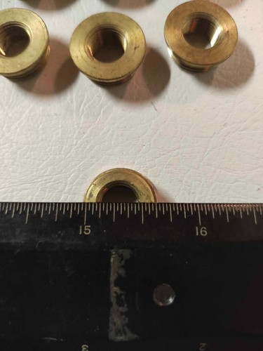 Lot of 10 NOS Shouldered Brass Threaded Reducer Lamp Part 3/8" to 1/8" IPS - Picture 3 of 5