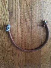 Vintage flexible Braided pumping gauge pipe hose w/ Flip-lever inflator head