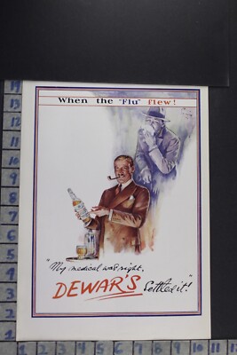 1933 DEWAR'S DOCTOR SICK LIQUOR ALCOHOL DISTILLERY DRINK VINTAGE ART AD DB71