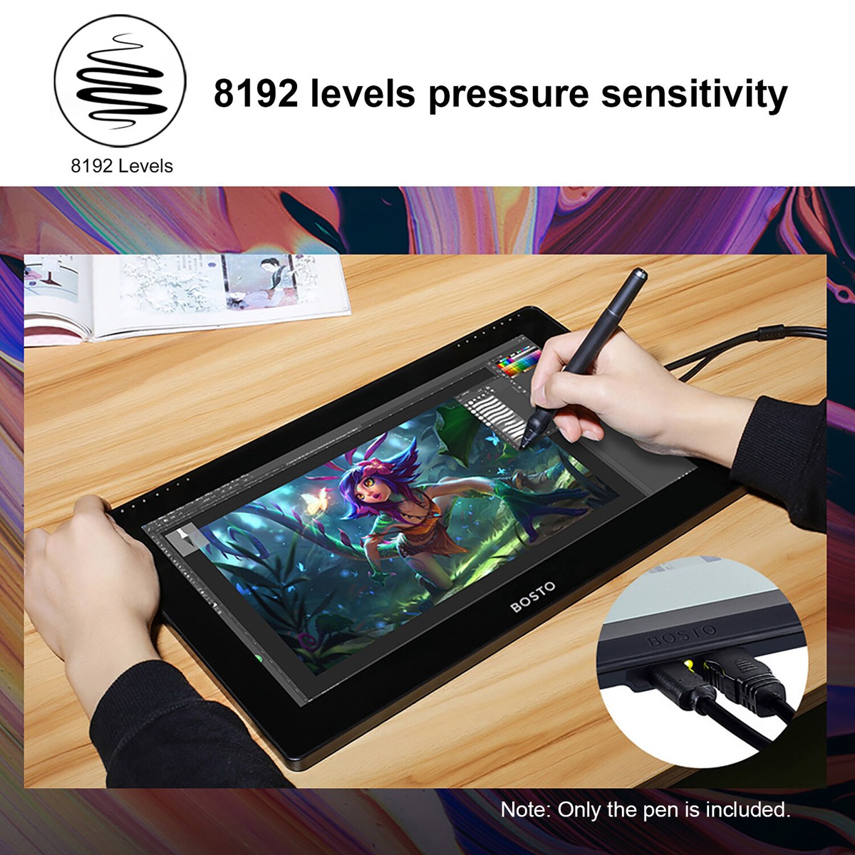 BOSTO Digital Pen for Graphic Drawing 13HD/16HD/16HDK/16HDT