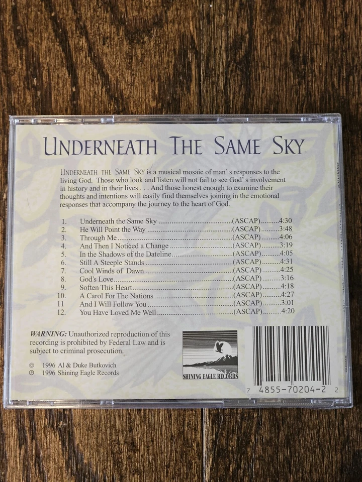 Underneath The Same Sky Эл и Дюк Буткович CD 1996 Shining Eagle новый - Изображение 3 из 4