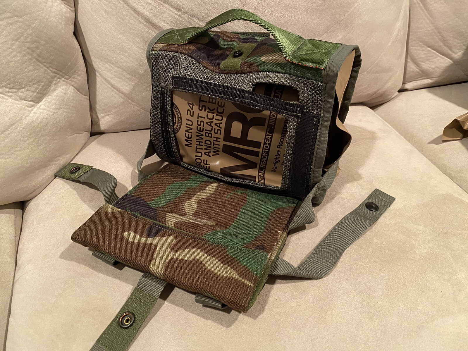 US Military Electronics Bag /Carrier Woodland,New