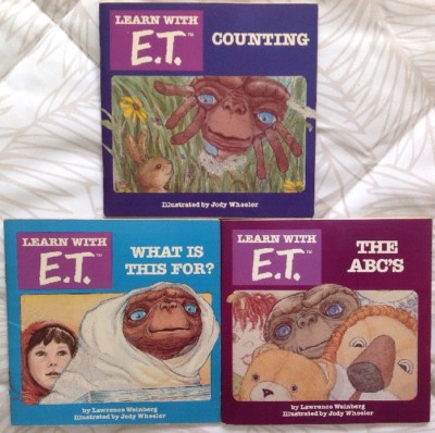 RARE Set of 3 Learn With E.T.Books- What is This For?,ABC's & Counting NEW 1982