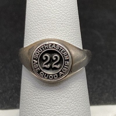 Sterling Silver Southeastern Age Quod Agis Ring - Size 6