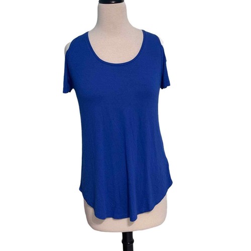 Women's JM Collection Cold Shoulder Top Blue Dragon XS Extra Small