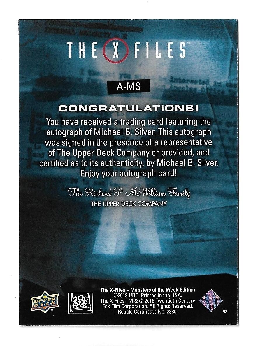 Upper Deck X-Files Monsters of the Week Autograph A-MS Michael B