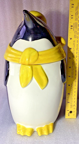 Vintage Metlox Keramik frosty der Pinguin Keksglas Made in USA. LESEN - Bild 3 von 10