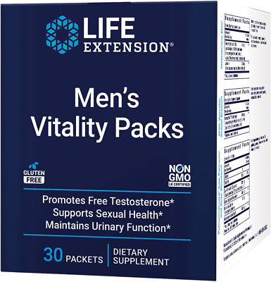 Life Extension Men's Vitality Packs Prostate/Testosterone/Utrinary Health/Tesnor