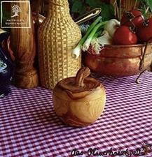 Apfel-Dose aus Olivenholz Aufbewahrung Dekoration m 6cm Schippchen Schäufelchen 