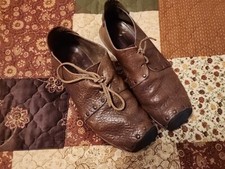 Men's Cydwoq Handcrafted Brown Leather Lace Up Shoes Size 11.5