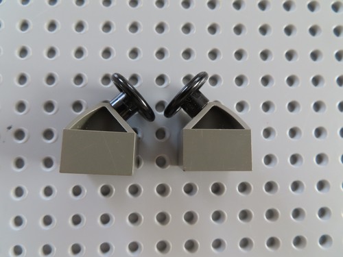 Lego 2 x Lenkstand alt dunkelgrau + Lenkrad schwarz 2x2 4620