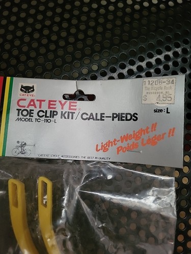 Japan Cat Eye Toe Clips Yellow NOS Vintage For Road Bike Pedals Clip Tc-110-L - Picture 14 of 14