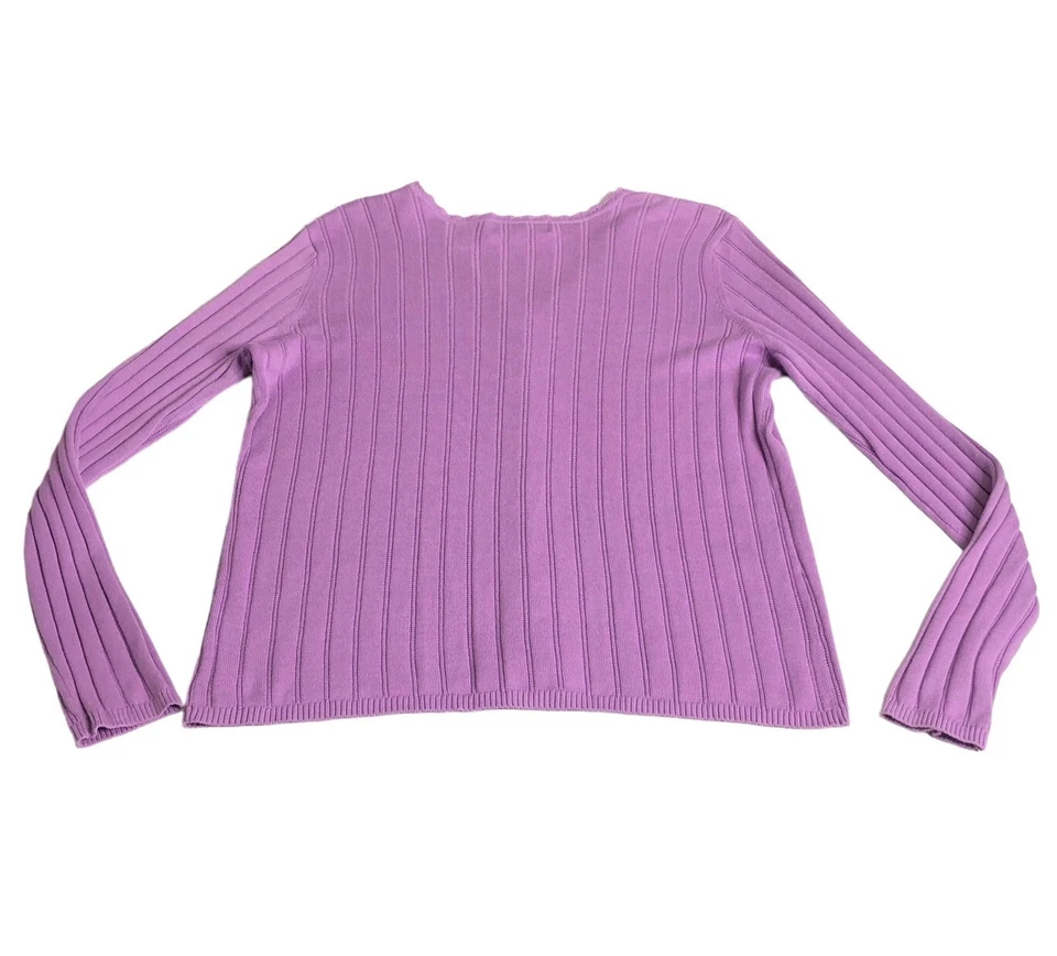 Cárdigan Suéter Vintage Laura Scott Para Mujer Grande Púrpura Coqueta Preppy Y2K Años 90 Foto 2 de 4