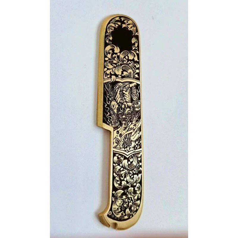 1 par de básculas de mango de latón puro hechas a medida para Victorinox Swiss Army 91 mm Foto 2 de 3