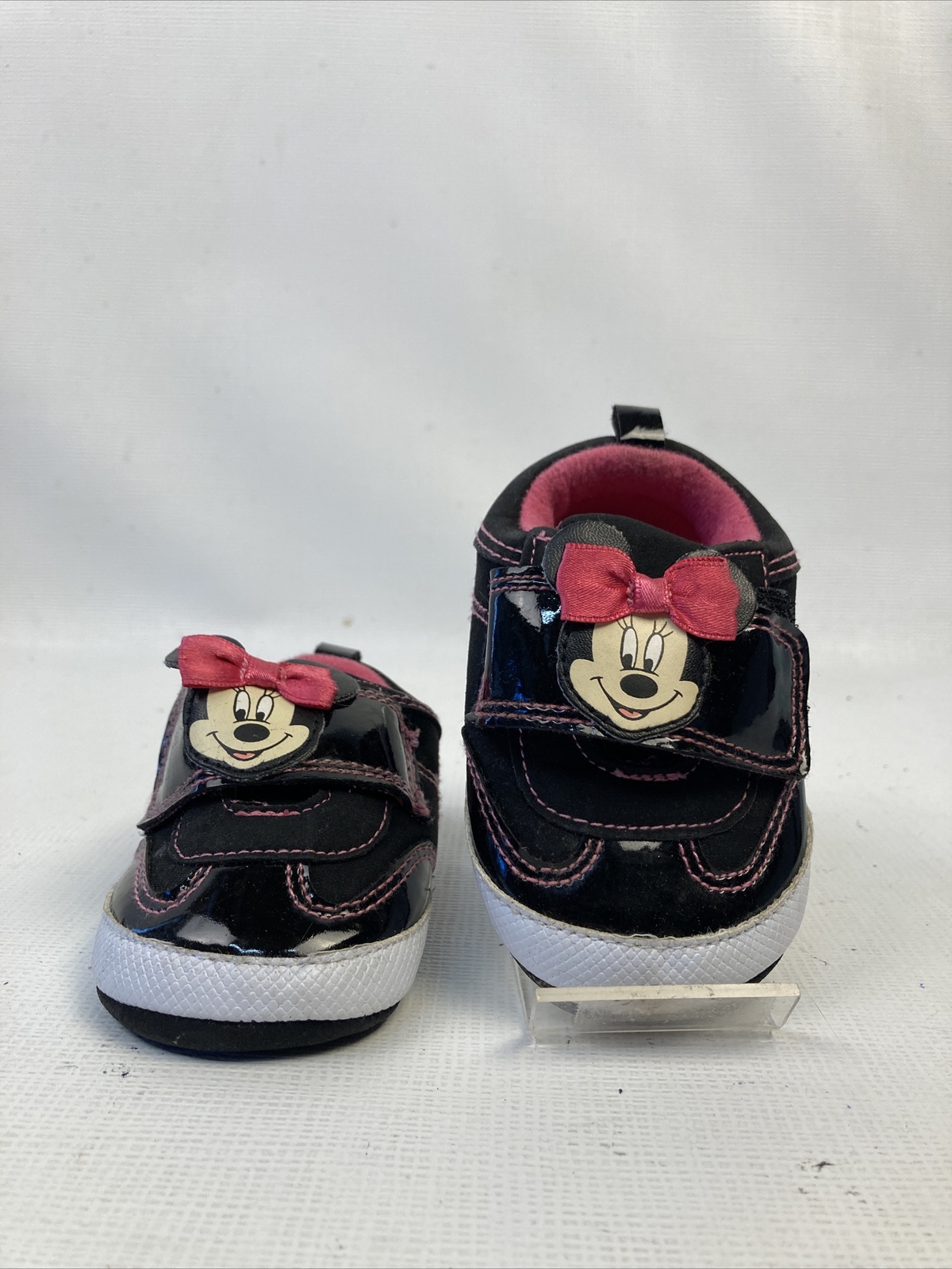 SAOLA Scarpe Disney Store Minnie Mo rosa fiocchi bambino neonato suola morbida nere