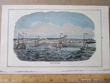 Vintage Print,VIEW Of SOUTHPORT,Hand Colored,c1870