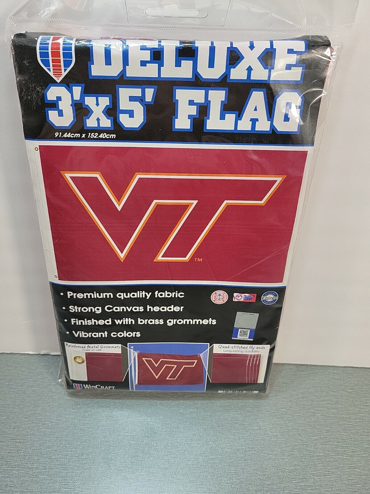 Virginia Tech NCAA HokieBird 買い物 Deluxe Grommet Licensed Flag x 3' 5 注目の