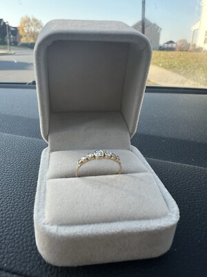 Shlomit Ofir 18K GELBGOLD RING MIT 7 DIAMANTEN GRÖSSE US 7