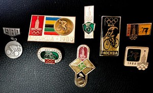 1980 Summer Moscow Olympic Cycling Pins - 8 Piece Set!!!
