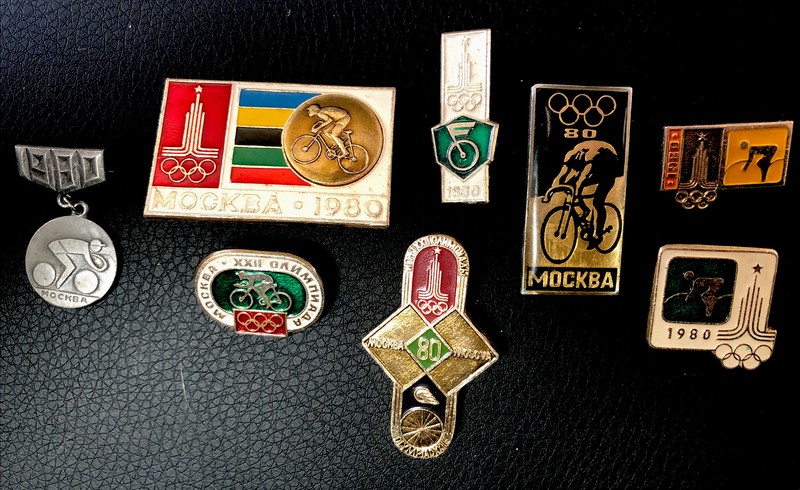 1980 Summer Moscow Olympic Cycling Pins - 8 Piece Set!!!