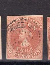 CHILE 1854 Desmadryl Sc.3 4 margins NO flaws XI