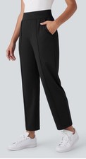   Halara Women  s Black Stretch Career Dress Pants Pull-On Pockets Size M