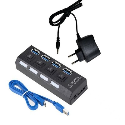 USB 3.0-Netzteil, 4 AnschlüSse, Multi-USB-Splitter-Hub, 3.0USB-Hub, 50-Cm-K7030