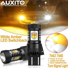 7443 7444 Switchback Led Turn Signal Drl Parking Light Bulbs Lamps Dual Color 2x