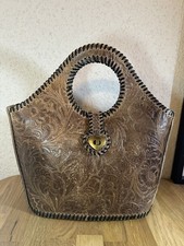 Satteltasche Western Tasche Leder Learher Tooled Bag Punziert Vintage