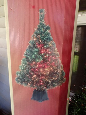Fiber Optic 32 Inch Christmas Tree Continuously Changes Color Ex Bulbs, Tested