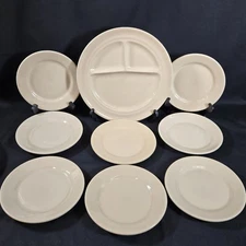 Vintage Wallace Desert Sand Restaurant Ware Heavy China Plates USA – Set of 9