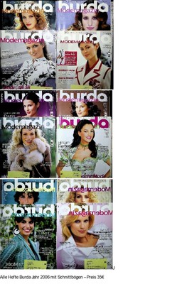 Burda style Komplettausgabe 2006, 12 Hefte  inklusive Schnittmuster, Modemagazin