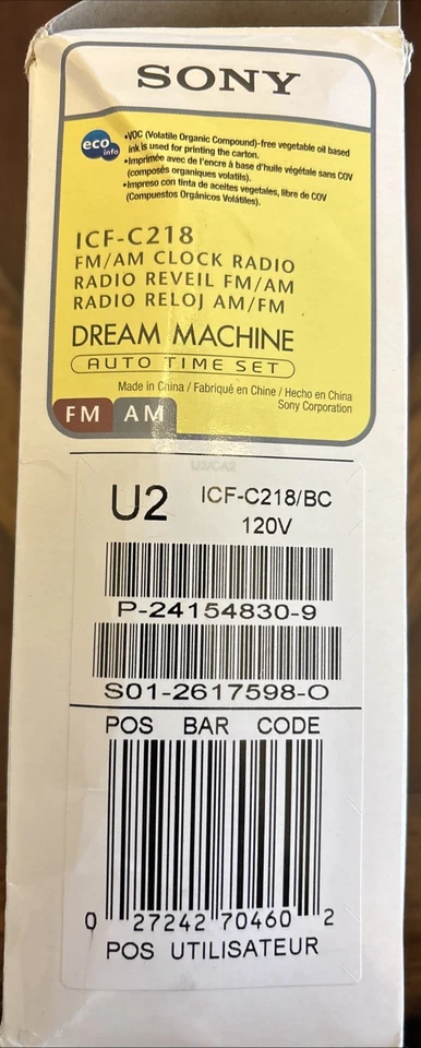 Sony Dream Machine Clock Radio - Black  With Original Box & Paperwork!! - Image 2 of 4