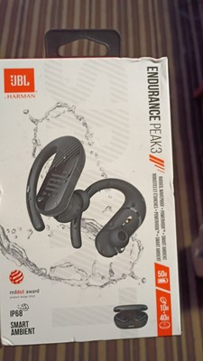 JBL Endurance Peak 3 Black Bluetooth Waterproof Ear-hook Earbuds Smart Ambient