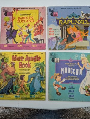 Vintage 45 RPM Kids Records (4)Disney and (3)Misc - Lot of 7