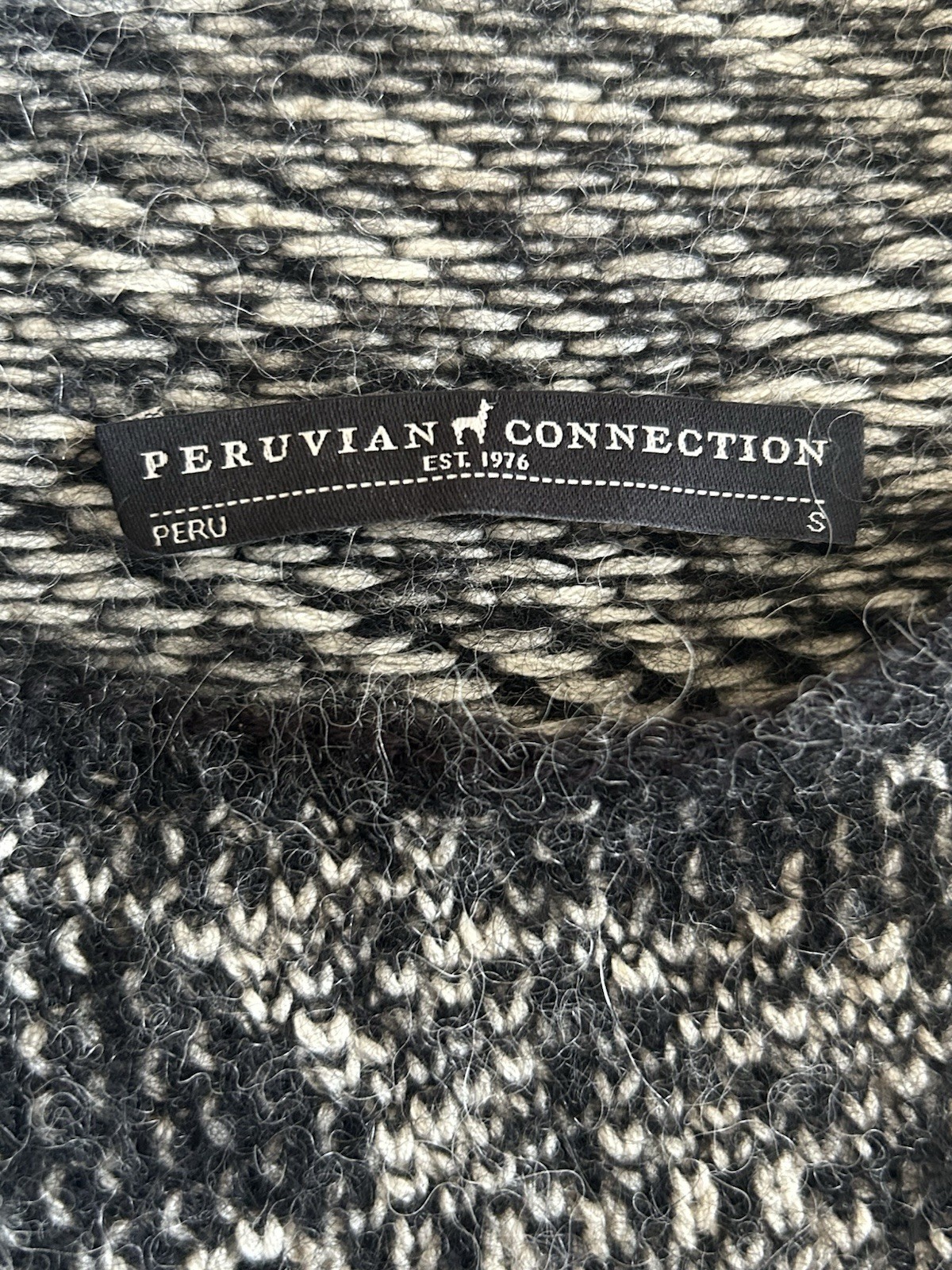 Peruvian Connection S Blackwork Tunic Sweater Bla… - image 8