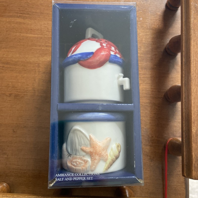 Ambiance Collections Salt And Pepper Shakers Lobster Seashells New