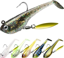 TRUSCEND Easy Catch Pre-Rigged Soft Lures, Unique Vibrating Swim Action and